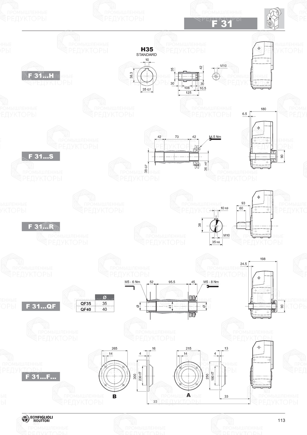 Мотор-редуктор Bonfiglioli F 31 Bonfiglioli F 31